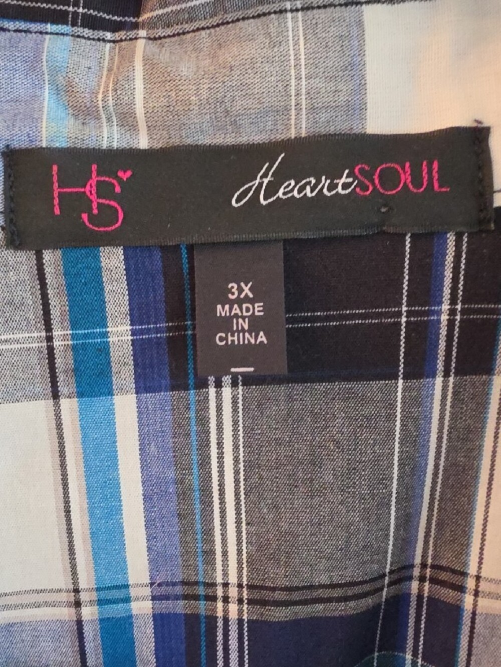HeartSoul 3x Plaid Button-Up Top - Picture 3 of 3